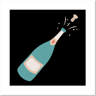 Champagne bottle Posters and Art